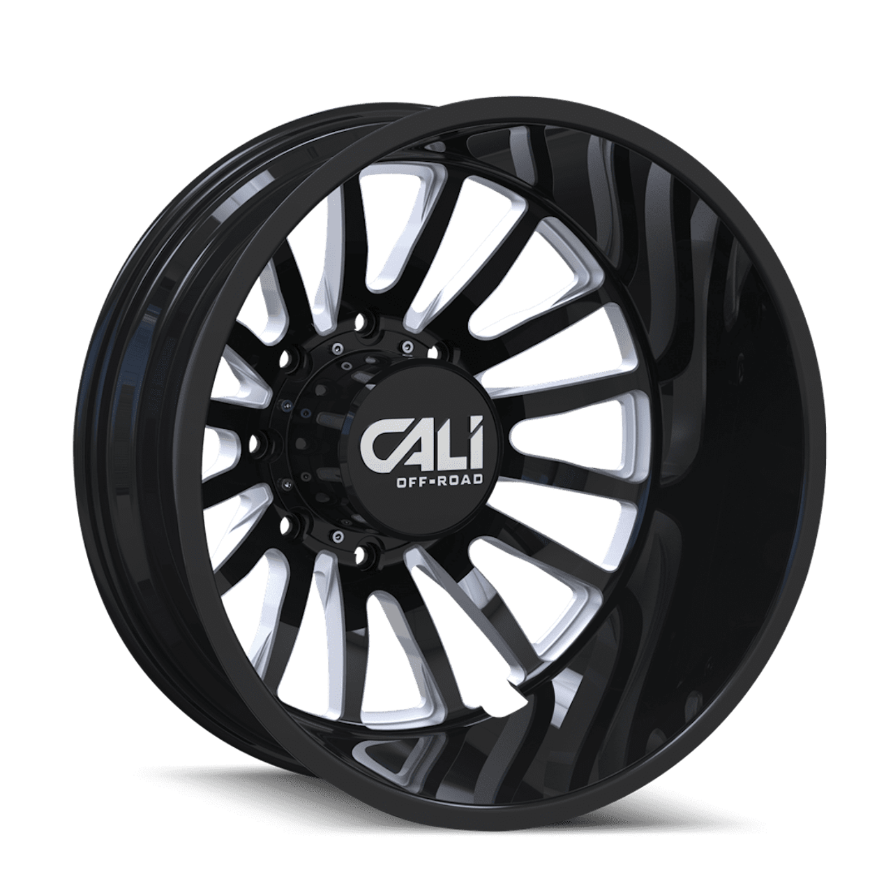20" Cali Off-Road Summit Rear Dually 20x8.25 Black Milled 8x210 Wheel -232mm Rim