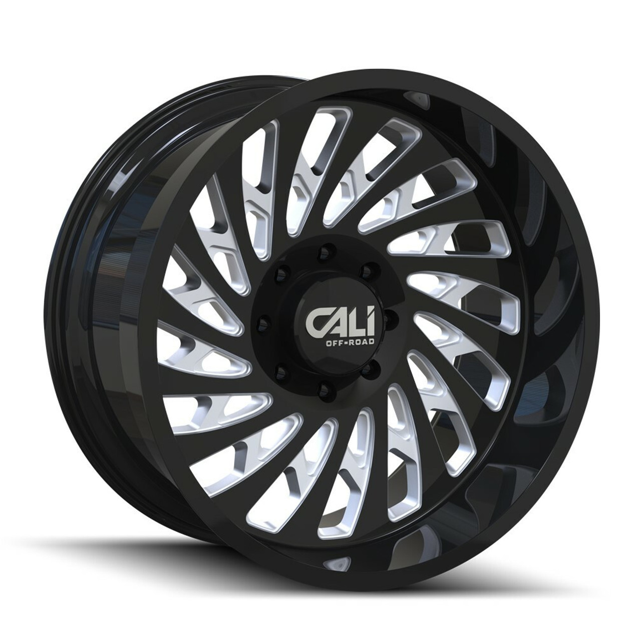 22" Cali Off-Road Switchback 22x12 Gloss Black Milled Wheel 8x6.5 -51mm Rim