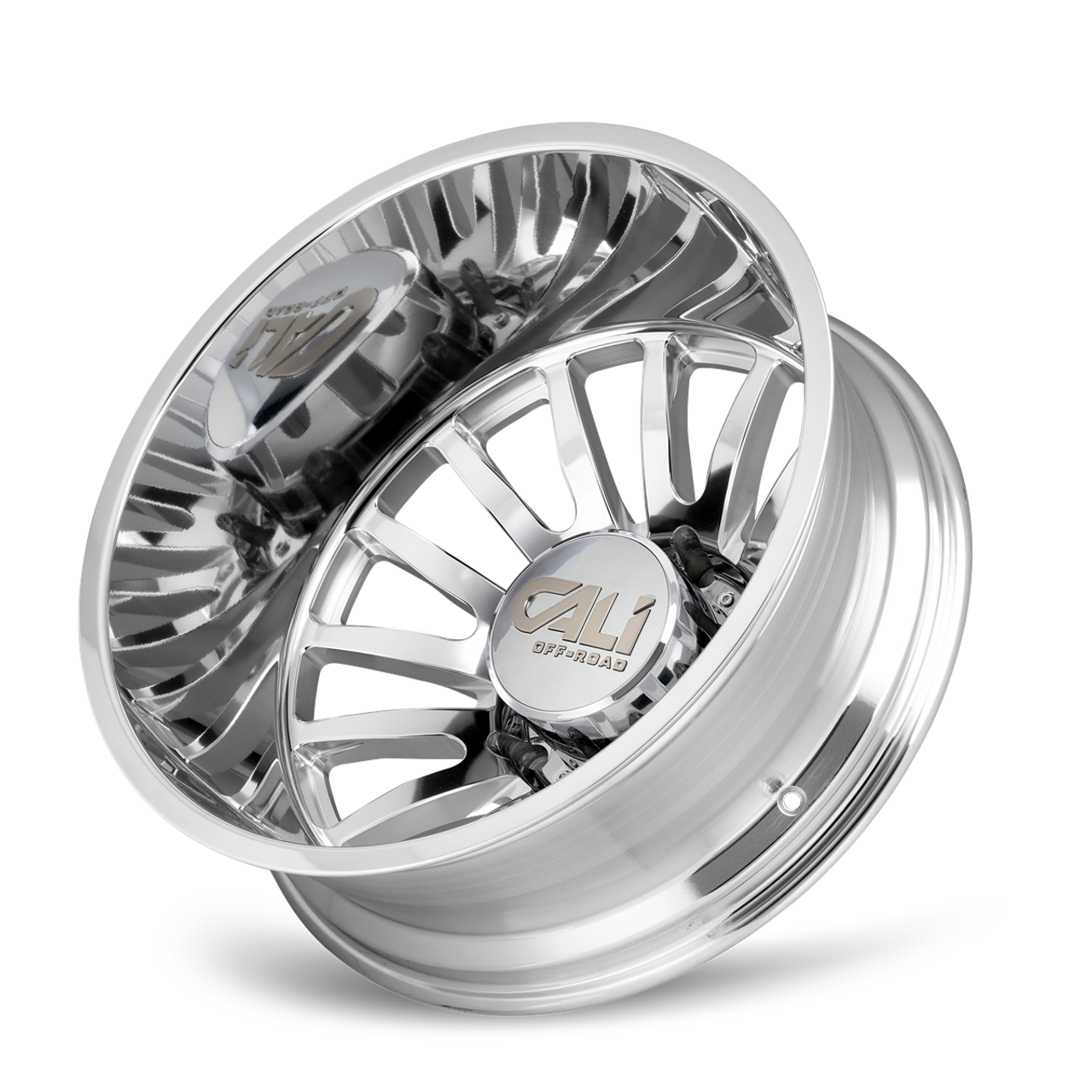 22" Cali Off-Road Summit Rear Dually 22x8.25 Polished Milled 8x210 Wheel -192mm