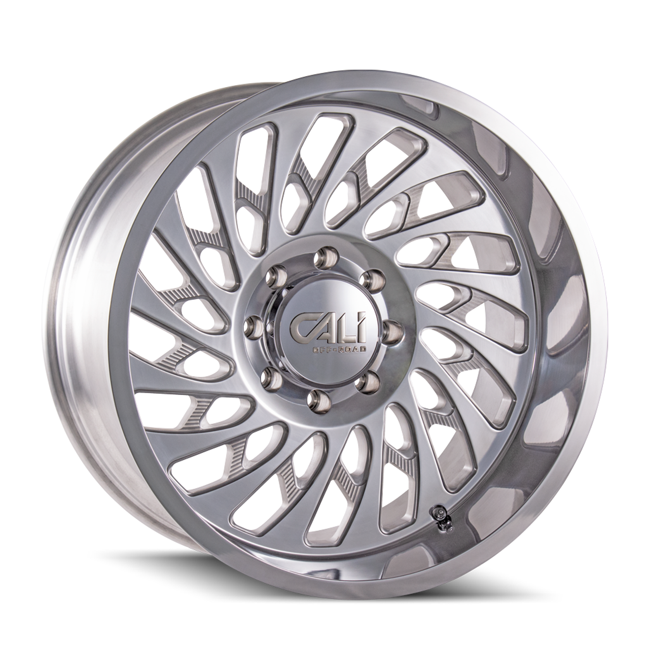 Set 4 20" Cali Off-Road Switchback 20x12 Polished Milled Spokes 6x135 Rims -51mm