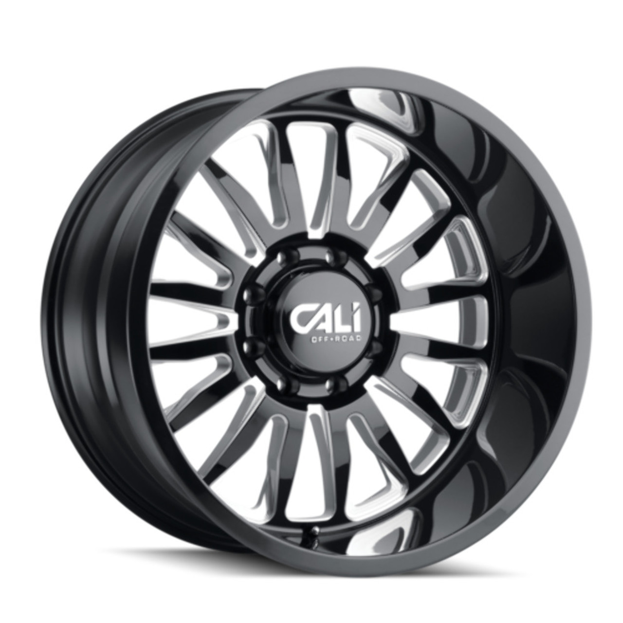 26" Cali Off-Road Summit 26x14 Gloss Black Milled Spokes 8x170 Wheel -76mm Rim