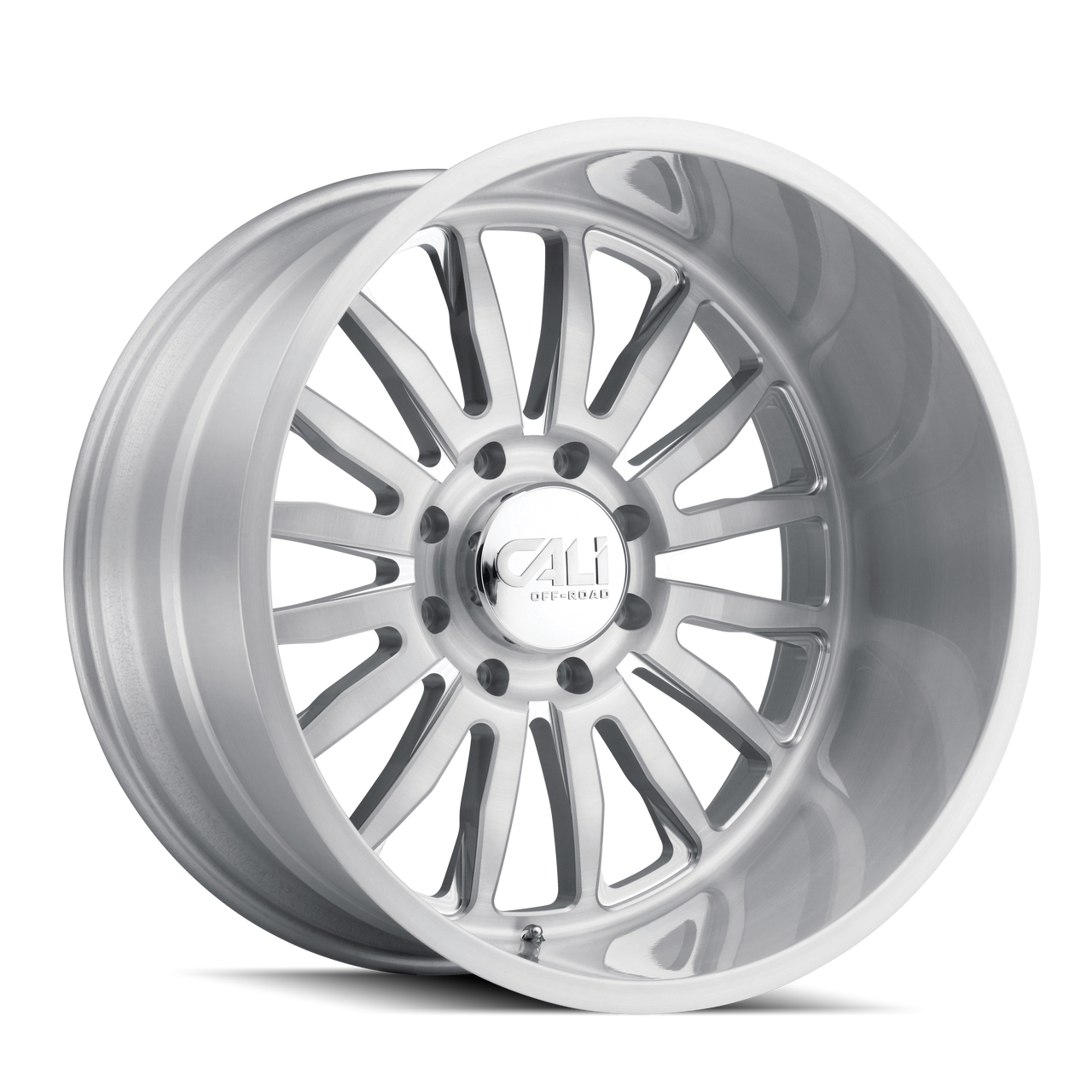 Set 4 20" Cali Off-Road Summit 20x10 Brushed & Clear Coated 5x5 Wheels -25mm Rim
