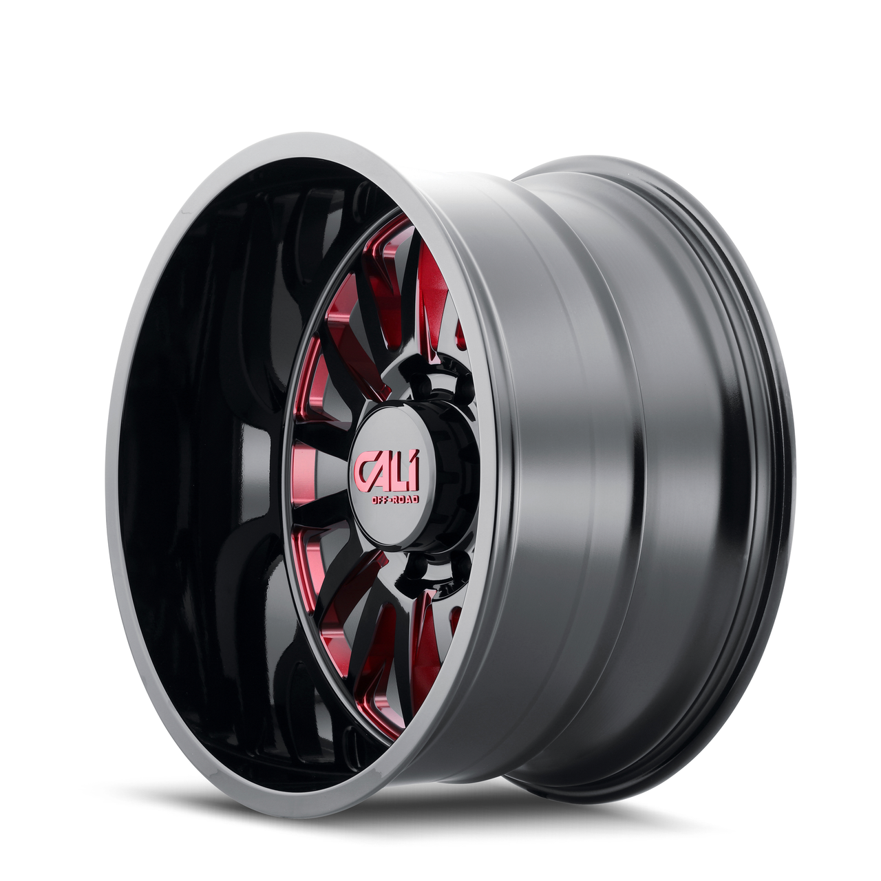 22" Cali Off-Road Summit 22x12 Black W Prism Red 8x180 Wheel -51mm For Chevy GMC