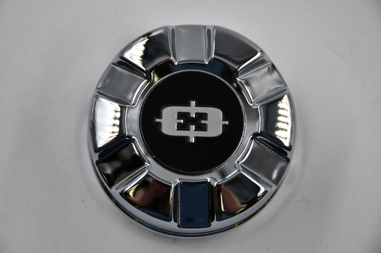Vision Wheels C547Z 3.125" Chrome Black & Chrome Logo Wheel Center Cap Hub Cap Push In