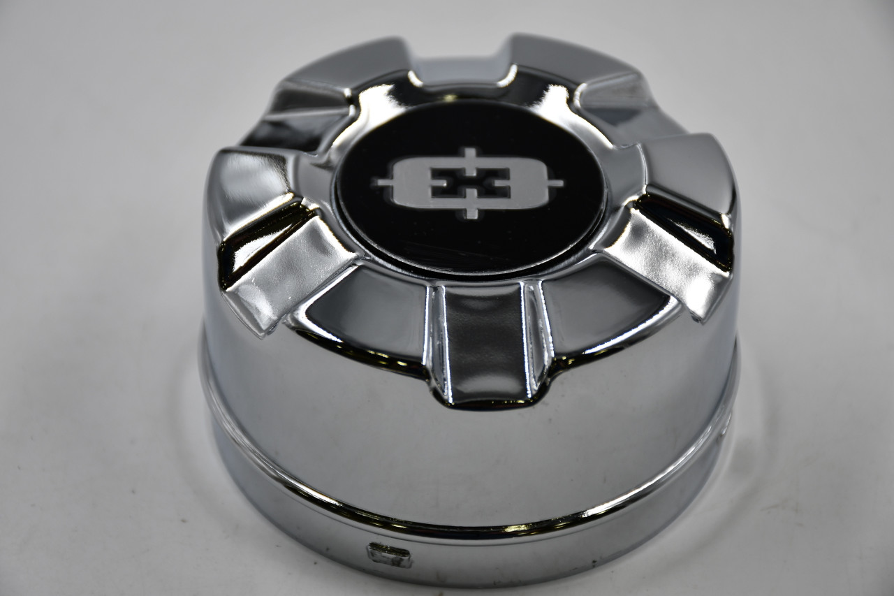 Vision Wheels C547Z 3.125" Chrome Black & Chrome Logo Wheel Center Cap Hub Cap Push In