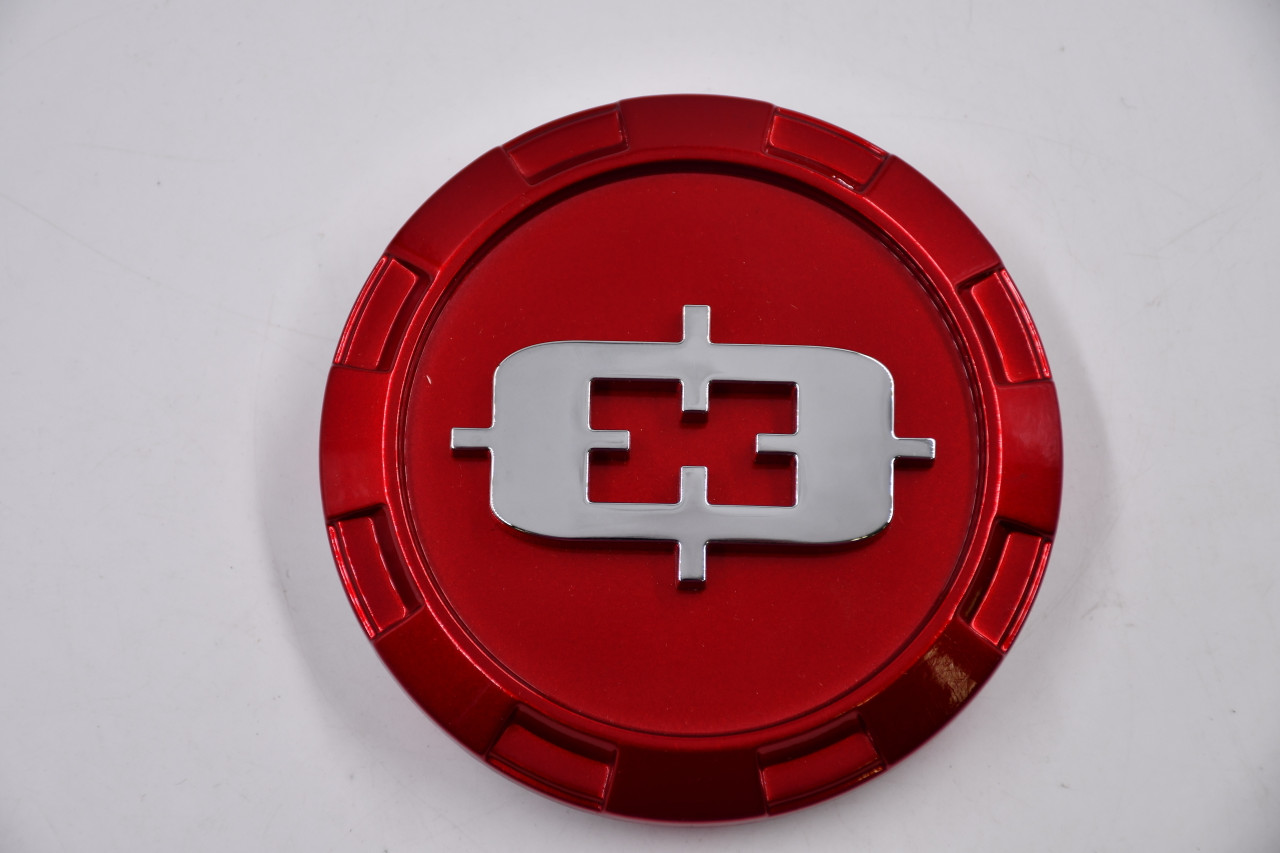 Vision Wheels C402RT-6V 3.75" Gloss Red w/ Chrome Emblem Wheel Center Cap Hub Cap Snap-in