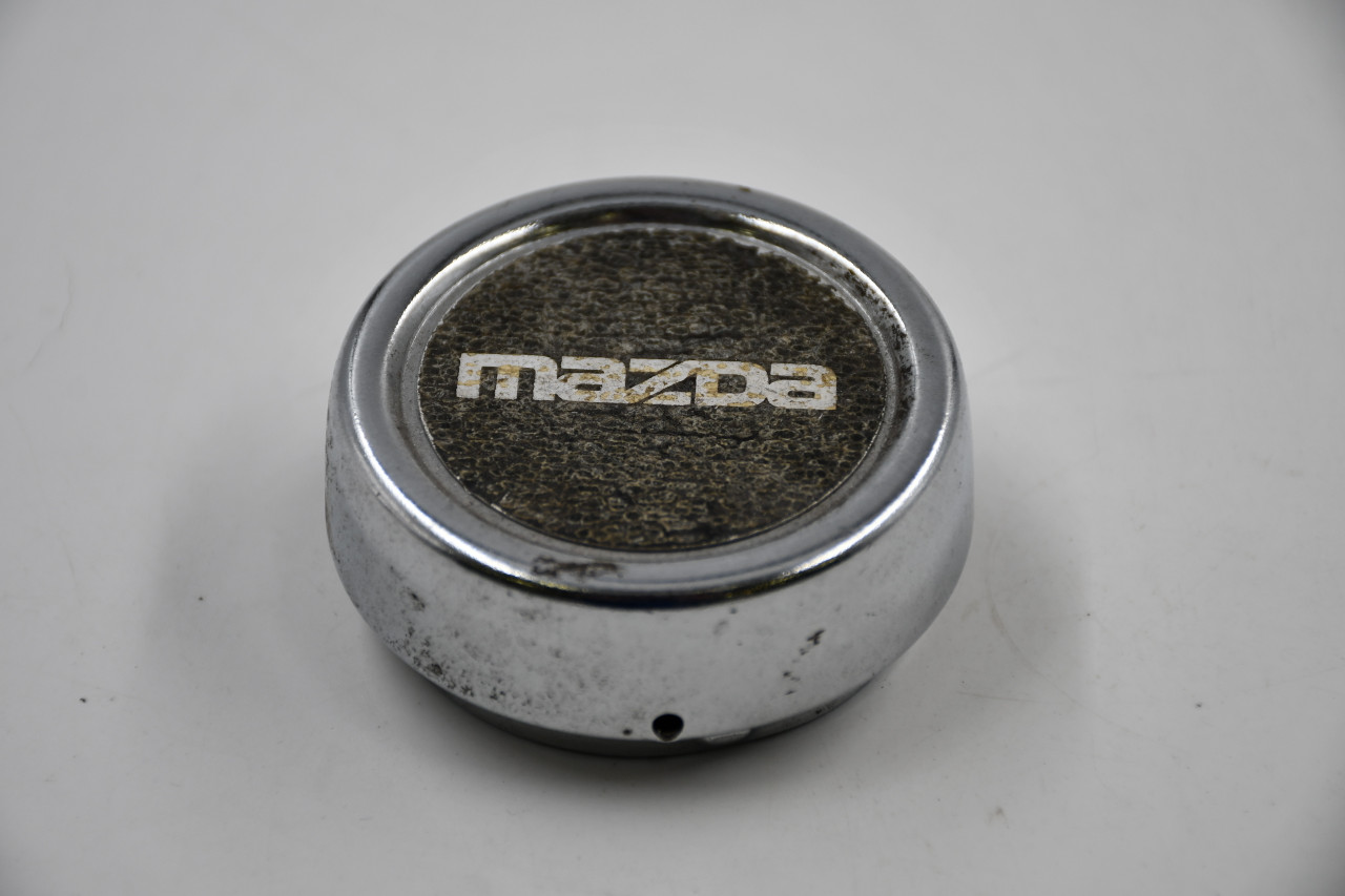 Mazda Chrome Metal w/ Black & Silver Lettering Wheel Center Cap Hub Cap Mazda/2.375 2.375" OEM Push in