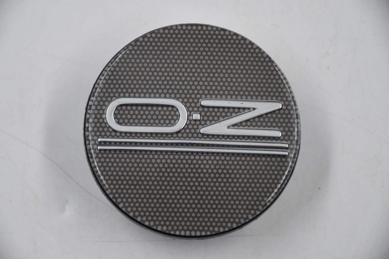 OZ Racing Gray w/ Chrome Logo & Black Base Wheel Center Cap Hub Cap OZ-Gray-2.25 2.25"