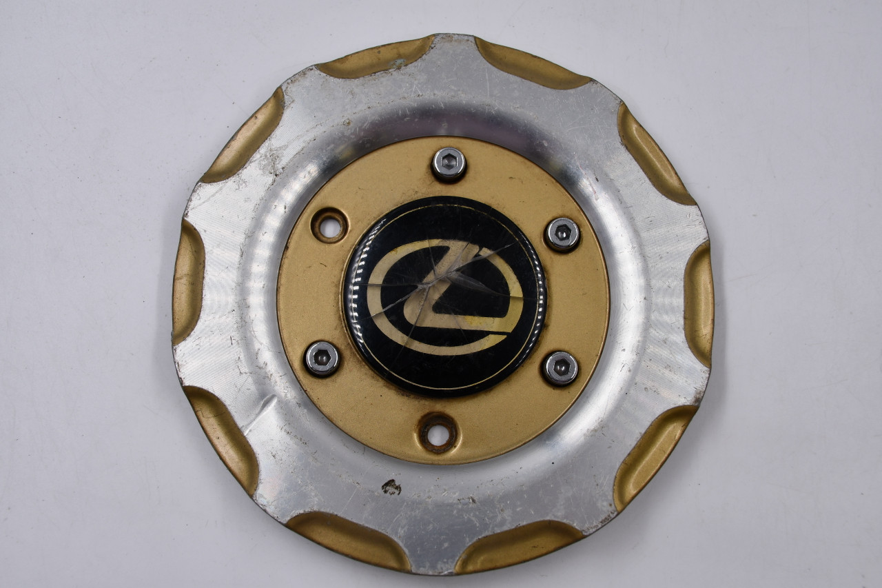 Lexus Metal Gold, Machined, Black & Gold Logo Wheel Center Cap Hub Cap LEX-KS1 6.25"