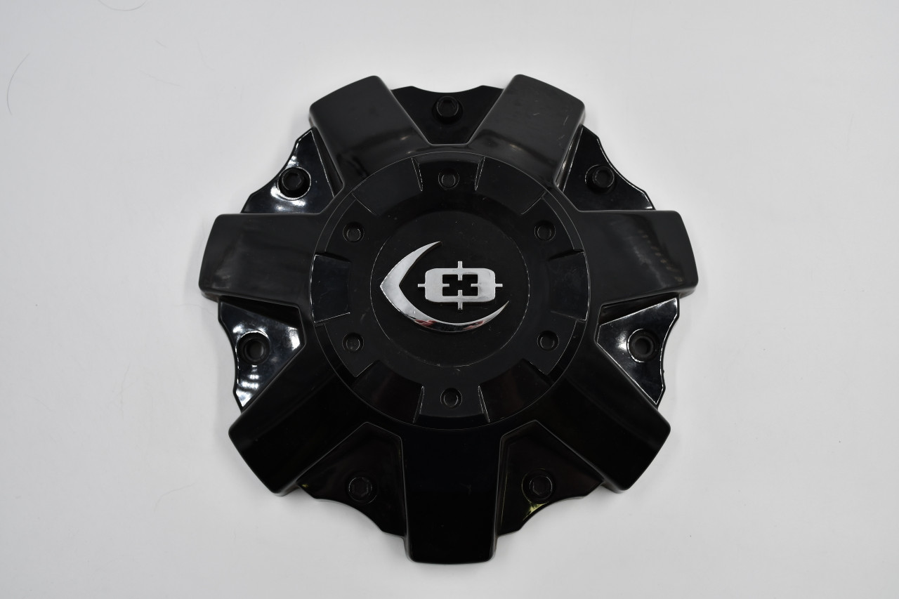 Vision Wheels  C411GB-8(U) 9.75" Gloss Black w/ Chrome Emblem Wheel Center Cap Hub Cap
