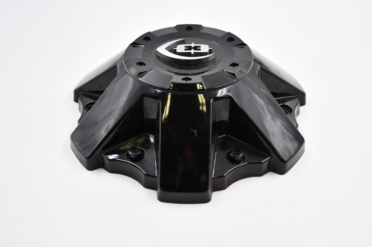 Vision Wheels  C411GB-8(U) 9.75" Gloss Black w/ Chrome Emblem Wheel Center Cap Hub Cap