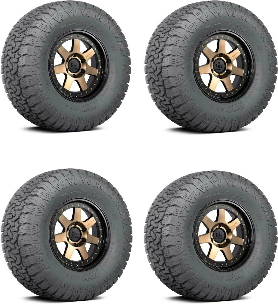 AMP Terrain Pro A/T all terrain tire for trucks and SUV's featuring an aggressive tread design and rugged off-raod traction, availabe at A2i Wheel and Tire