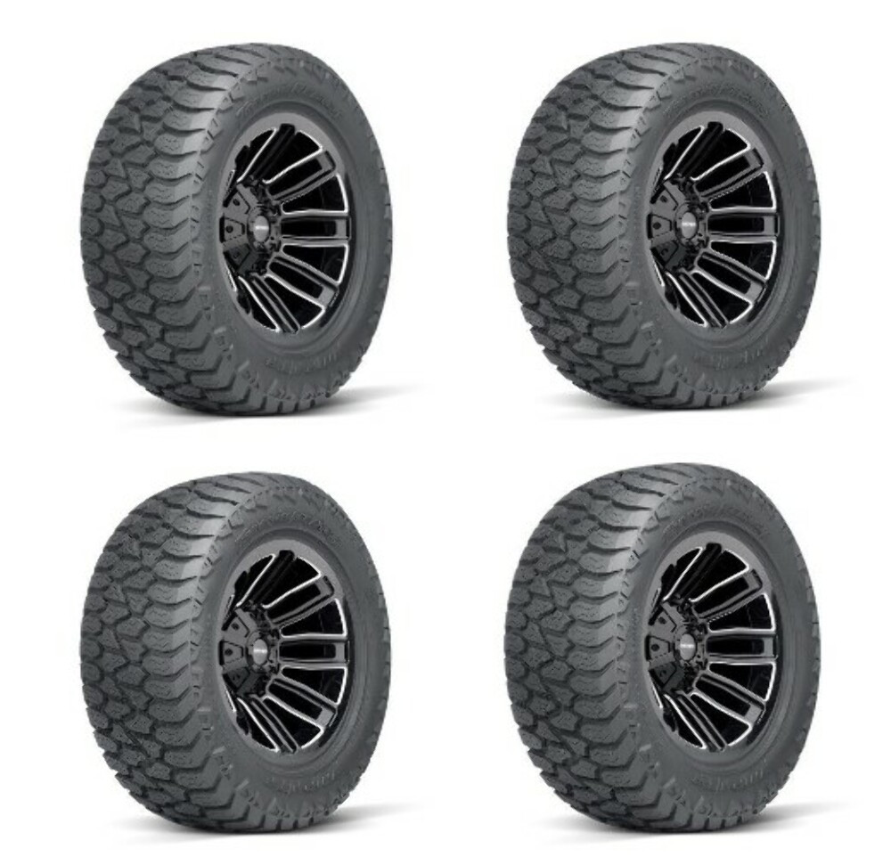 AMP Terrain Attack A/T all-terrain tire featuring an aggressive tread design for trucks, SUVs and off-road vehicles, available at A2i Wheel & Tire.