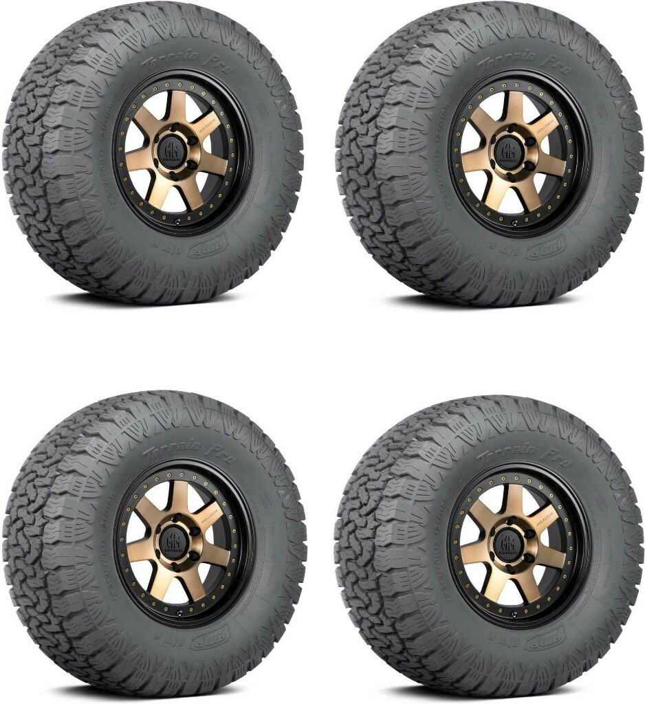 Set 4 33X12.50R20LT Amp Terrain Pro A/T Load Range E Tires 3312.520