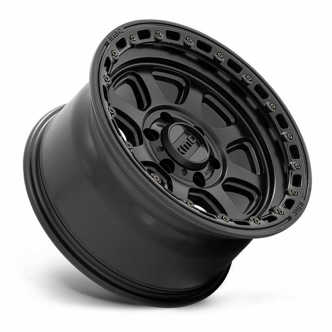 KMC KM548 Chase 20x9 6x5.5 Satin Black With Gloss Black Lip Wheel 20" 0mm Rim
