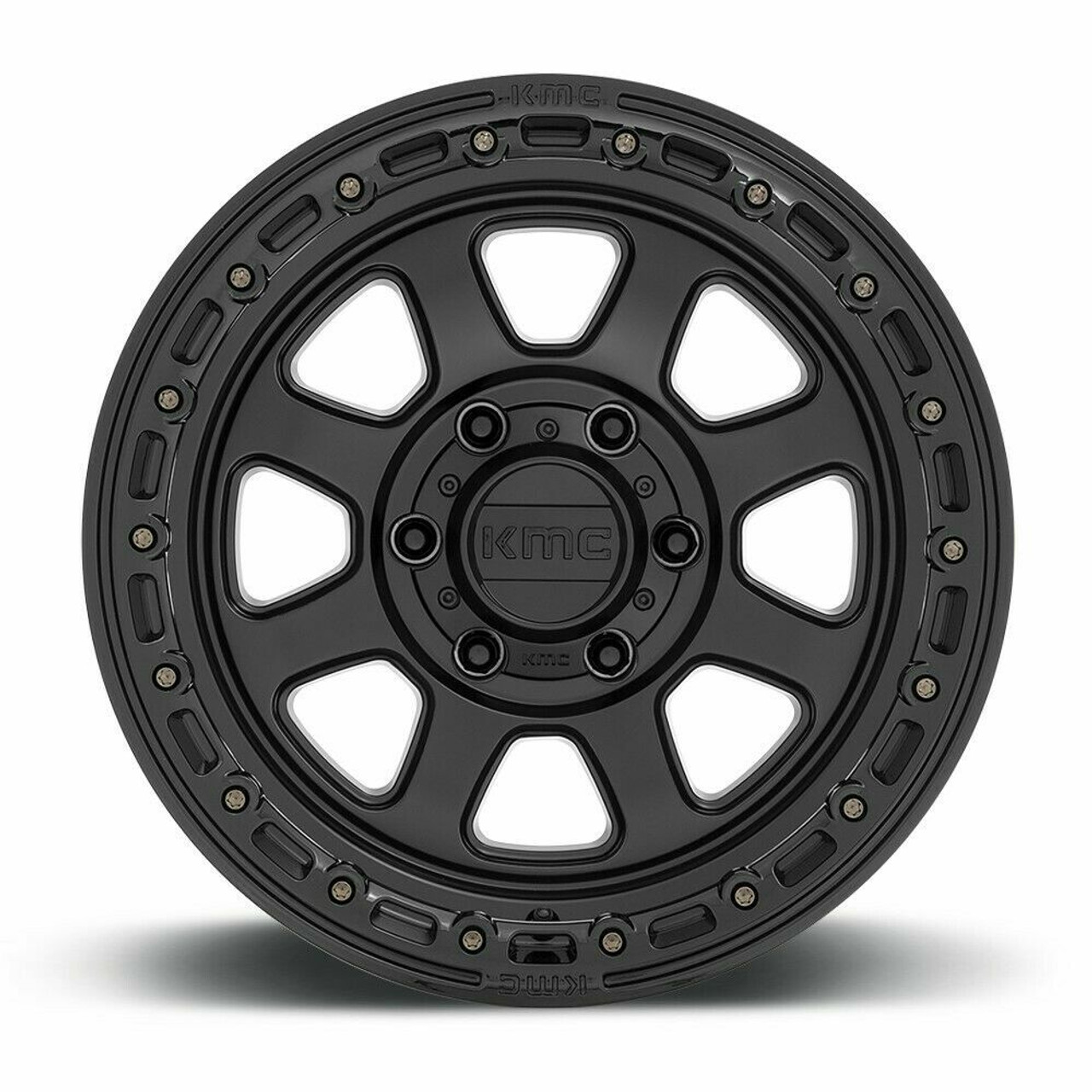 Set 4 KMC KM548 Chase 20x9 6x5.5 Satin Black With Gloss Black Lip Wheels 20" 0mm