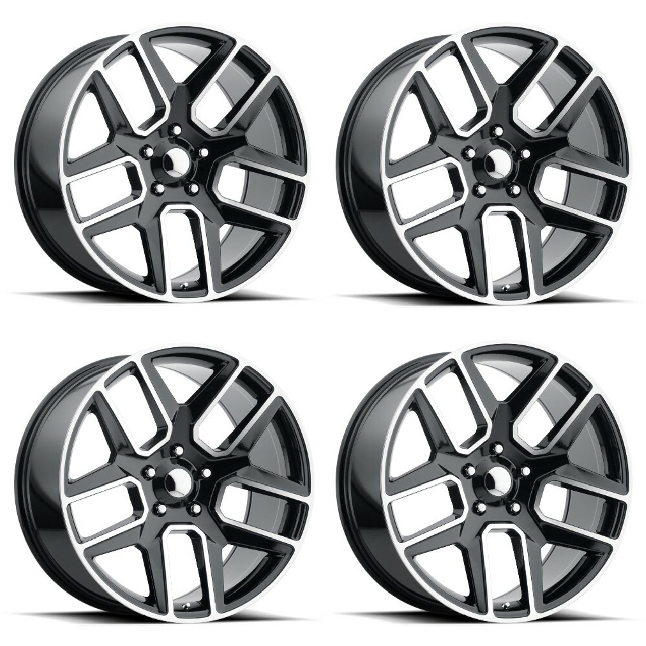 Set 4 Performance Replicas PR192 20x9 6x5.5 Gloss Black Machined Wheels 20" 19mm