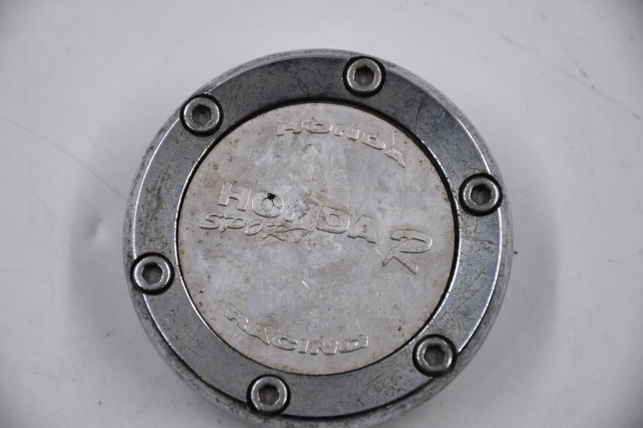 Honda Racing Sport Chrome & Brushed Chrome Wheel Center Cap Hub Cap HONDARAC-2.5 2.5" Snap In