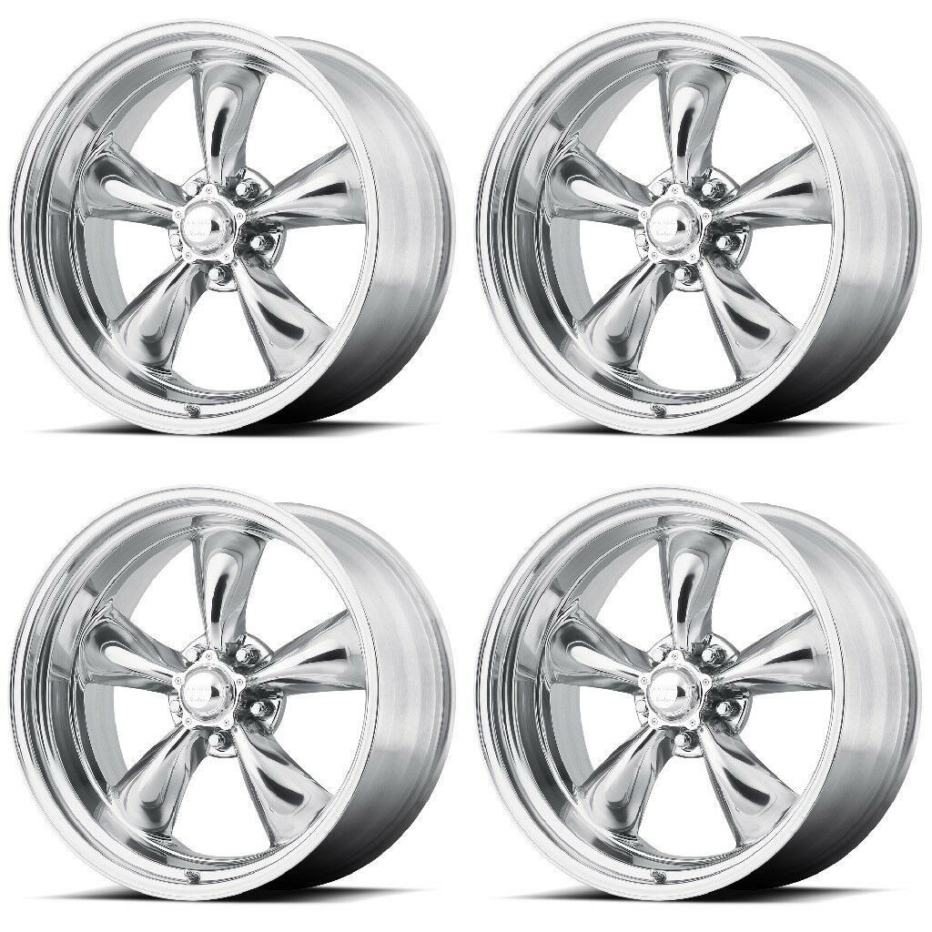 Set 4 American Racing Vintage VN515 Torq Thrust II 1 Pcx10 5x4.5 Polished Wheels"