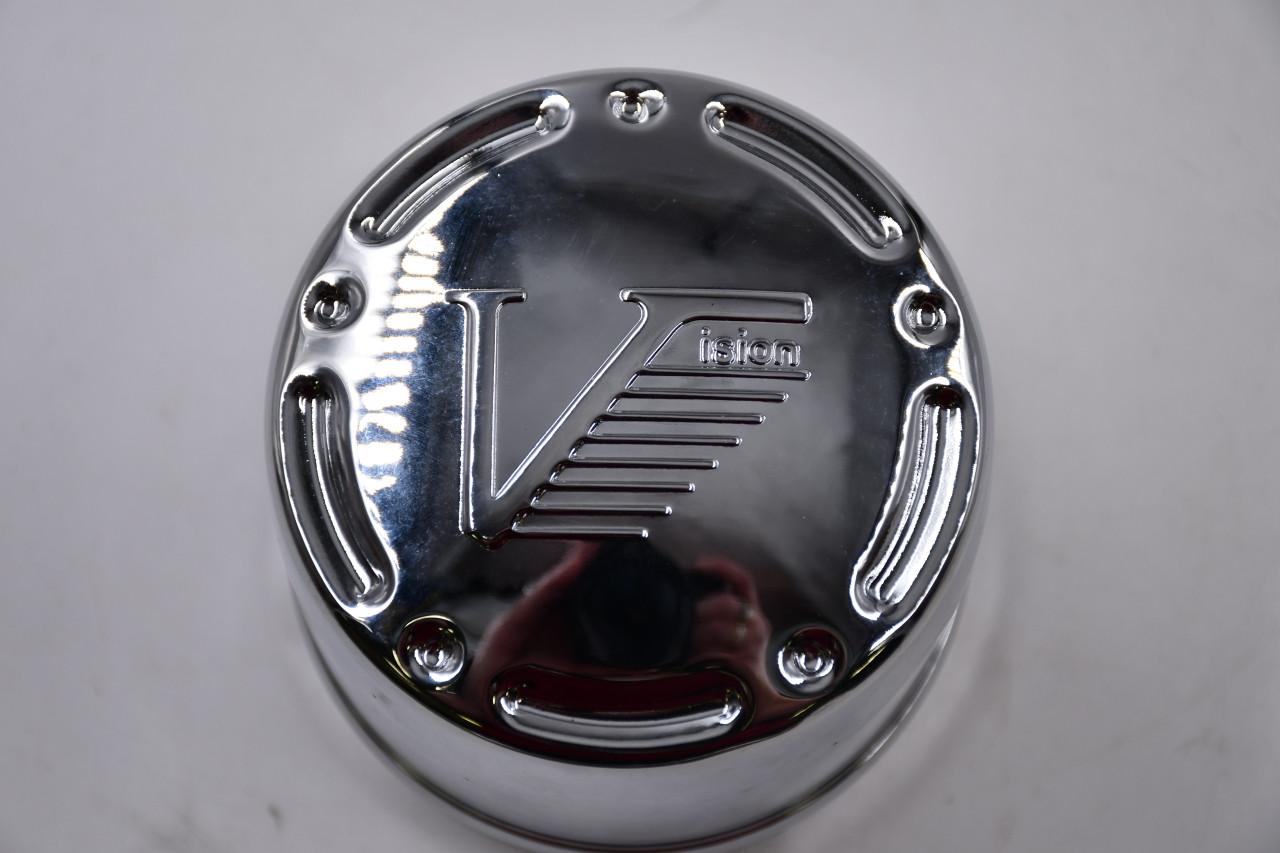 Vision Wheels Chrome Wheel Center Cap Hub Cap V180D("V") 3.0625" Push Thru. Old Logo