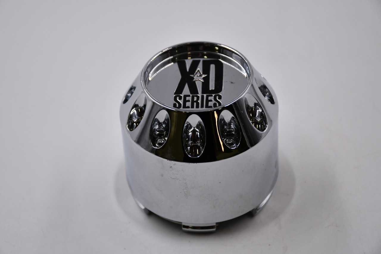 XD KMC Wheels Chrome w/ Black Logo Wheel Center Cap Hub Cap 464K75(U) 3" Snap In