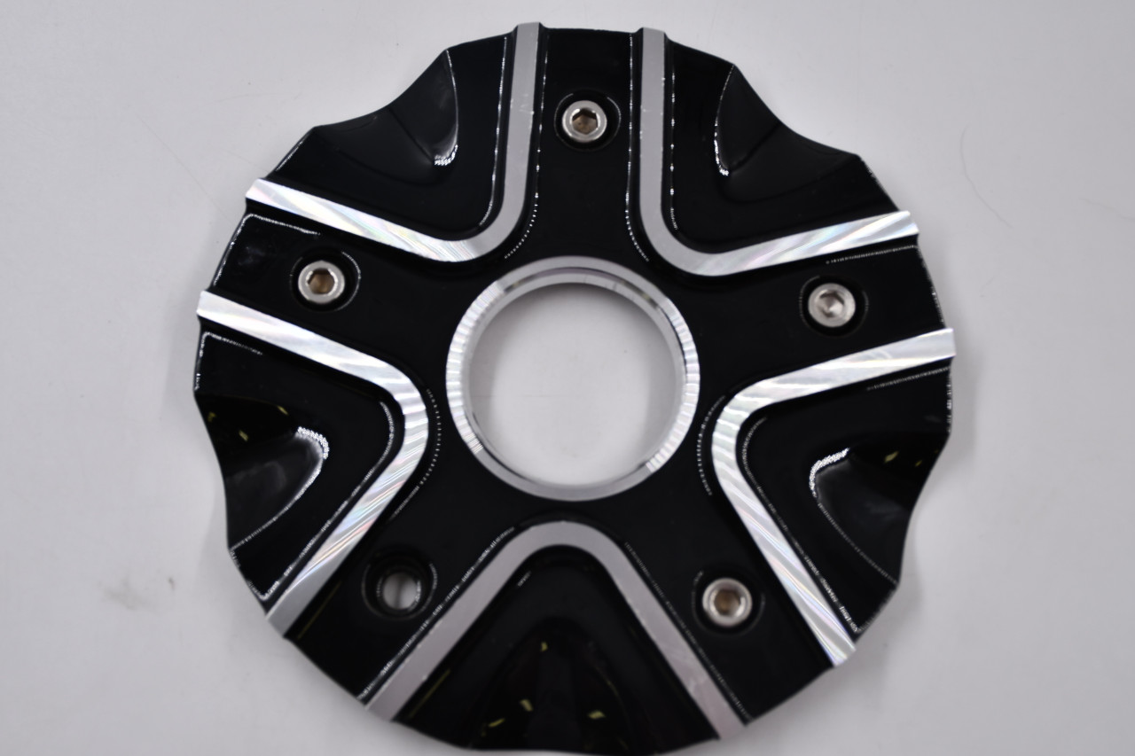 Milanni Wheels Gloss Black w/ Machined Accents Wheel Center Cap Hub Cap C458GBMF-CAP 7"