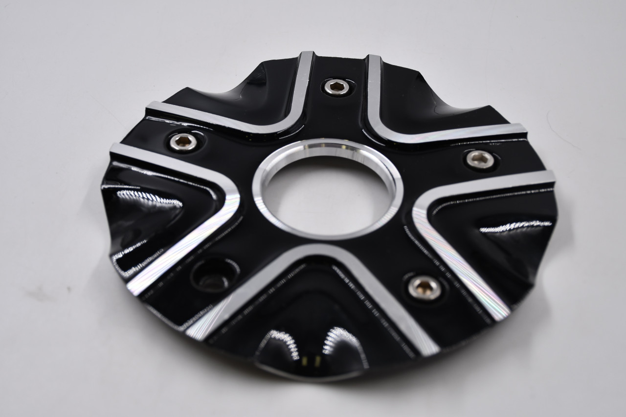Milanni Wheels Gloss Black w/ Machined Accents Wheel Center Cap Hub Cap C458GBMF-CAP 7"