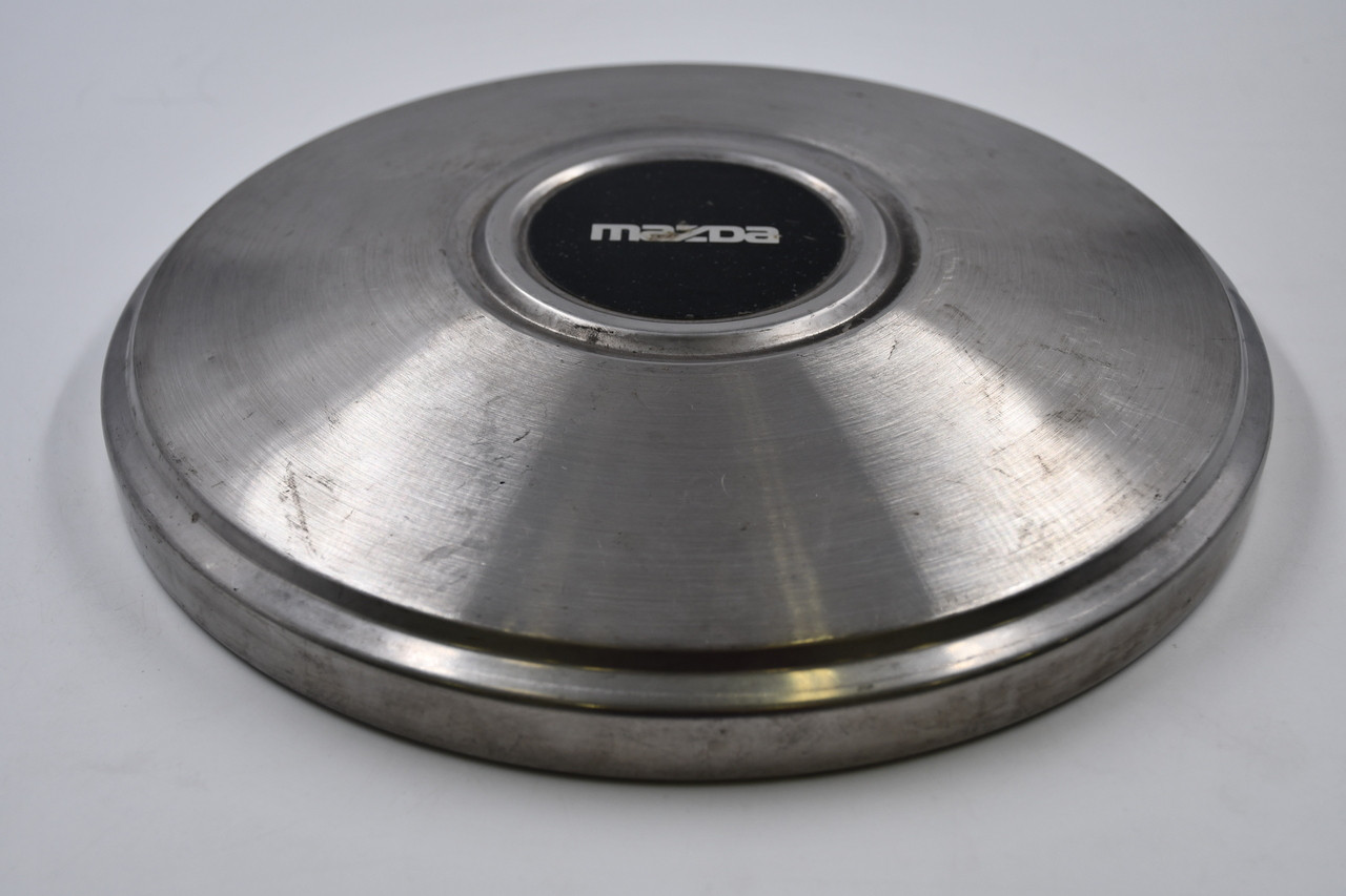 Mazda Machined Metal w/ Black & Silver Wheel Center Cap Hub Cap MAZDA-10.5 10.5" 1978-1984 Mazda Hub Cap