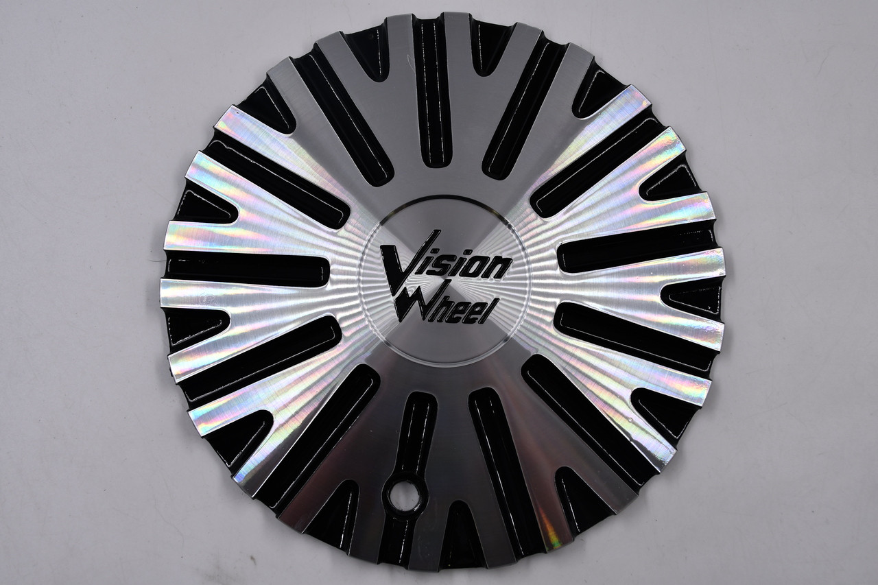 Vision Wheels Gloss Black & Machined w/ Machined Logo C456GBMF(CHR) 6.875"Wheel Center Cap Hub Cap