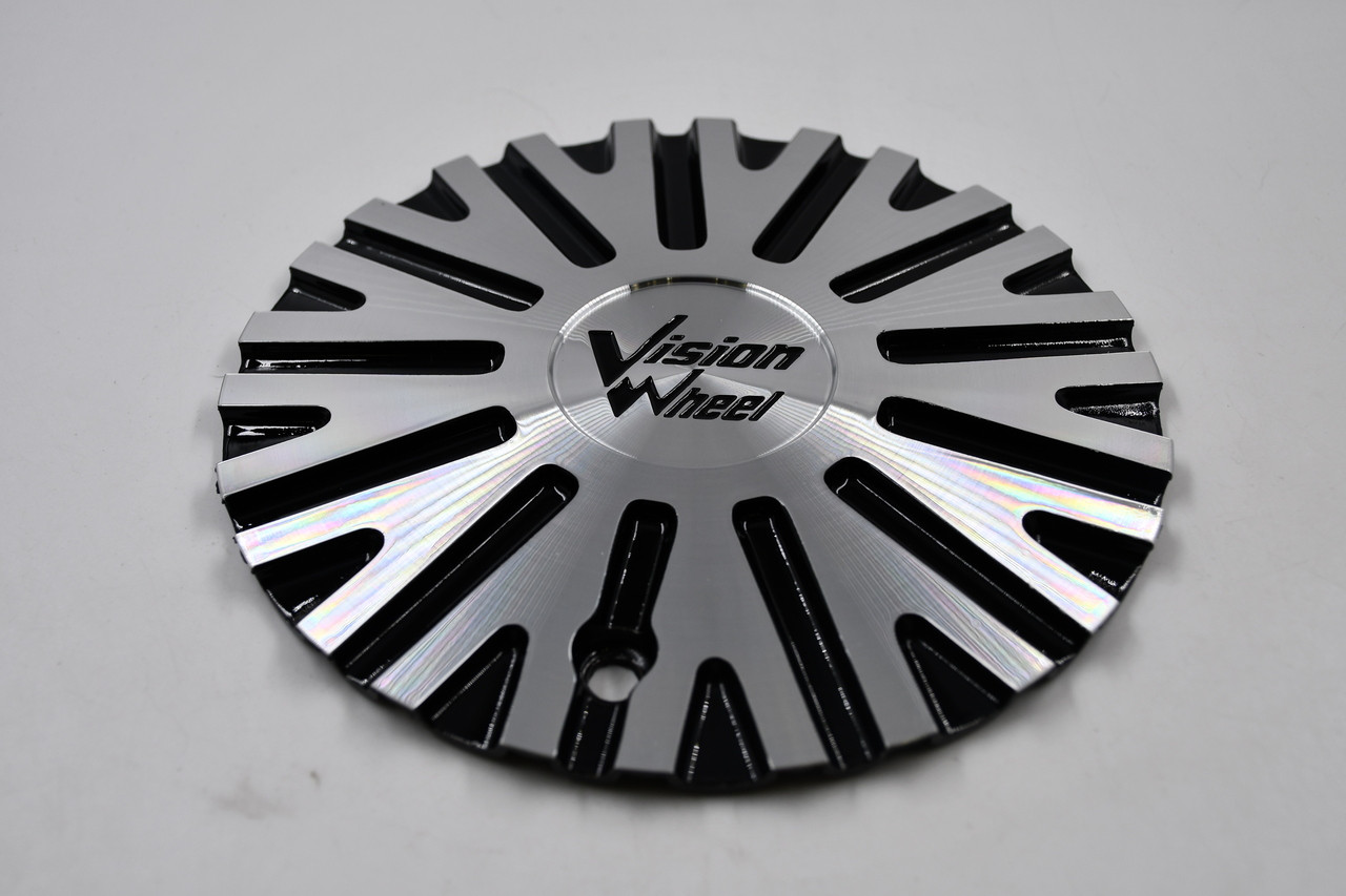 Vision Wheels Gloss Black & Machined w/ Machined Logo C456GBMF(CHR) 6.875"Wheel Center Cap Hub Cap