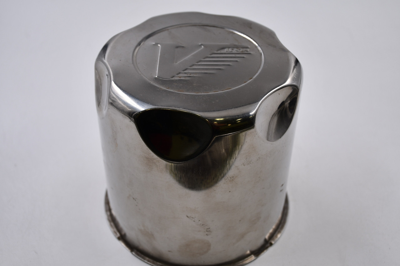 Vision Wheels Chrome Wheel Center Cap Hub Cap VISION-5.375/TALL 5.375" 2.375" Wide Push Thru, Older Logo