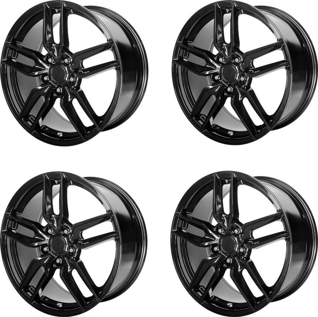 Set 4 Performance Replicas PR160 20x10 5x4.75 Gloss Black Wheels 20" 79mm Rims