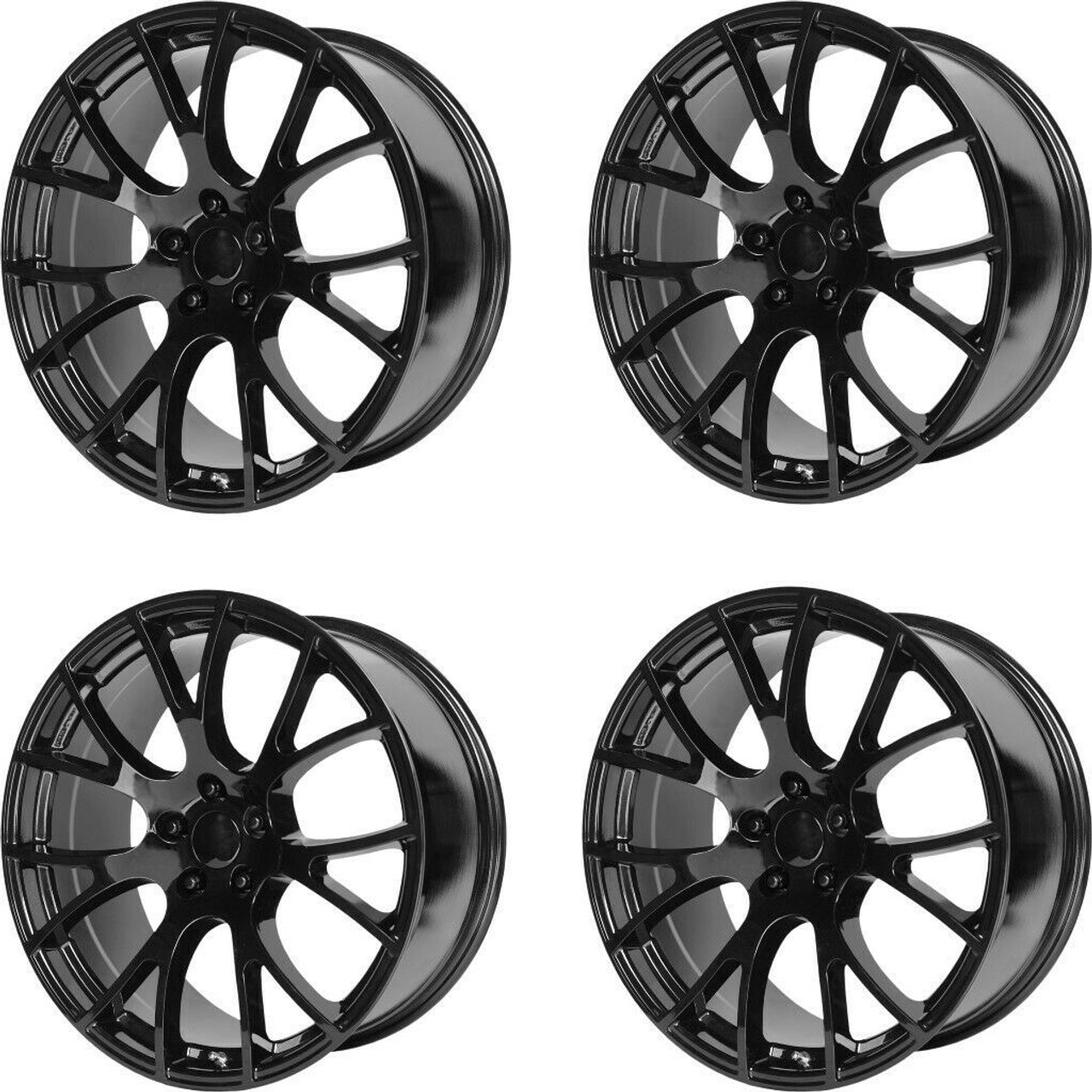 Set 4 Performance Replicas PR161 22x11 5x115 Gloss Black Wheels 22" 18mm Rims
