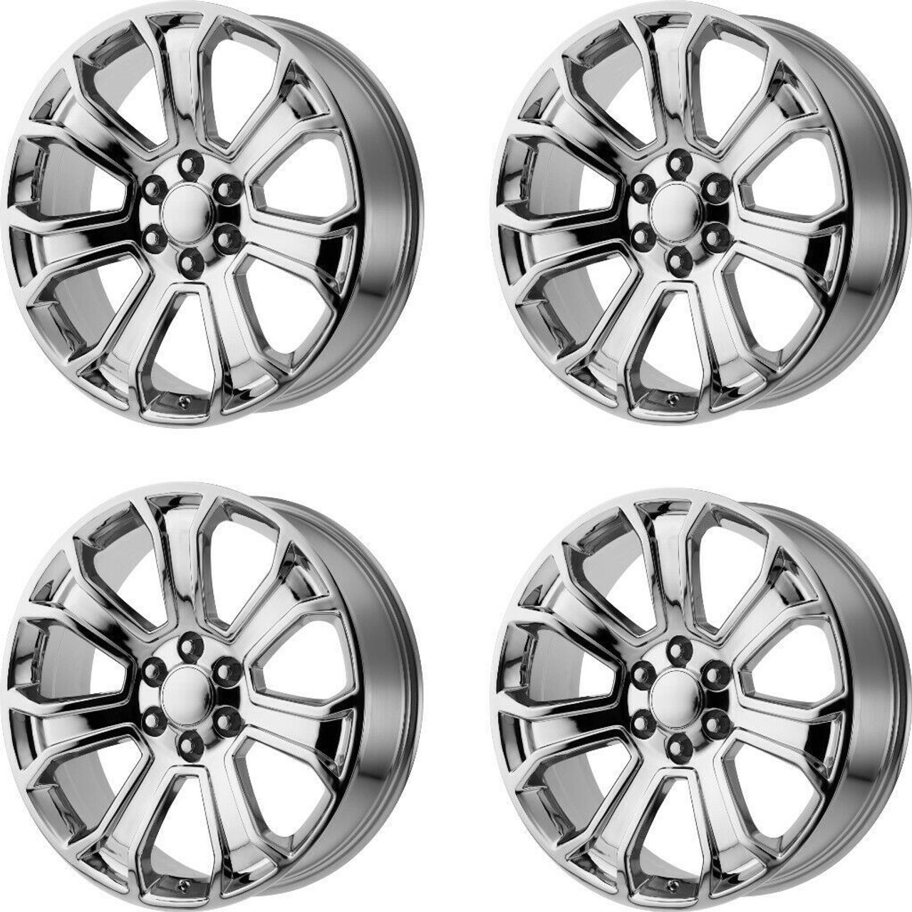 Set 4 Performance Replicas PR166 20x9 6x5.5 Chrome Wheels 20" 24mm Rims