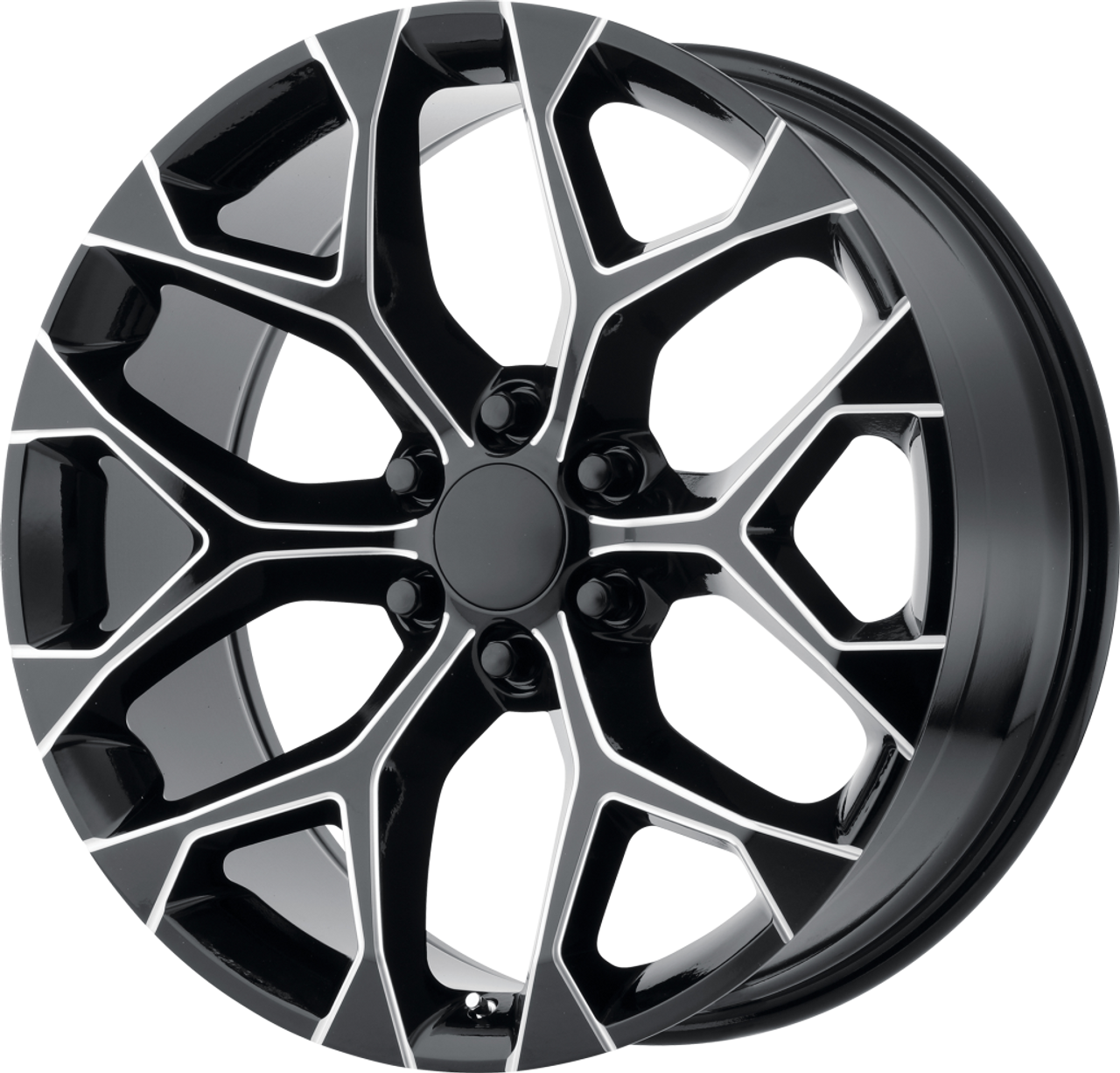 Set 4 Performance Replicas PR176 22x9 6x5.5 Gloss Black Milled Wheels 22" 24mm