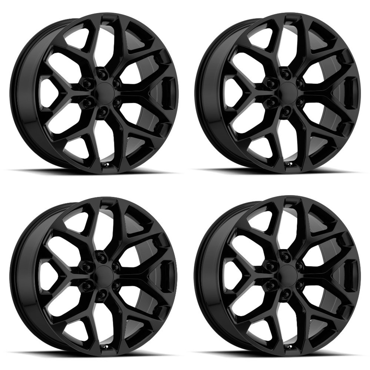 Set 4 Performance Replicas PR176 26x10 6x5.5 Matte Black Wheels 26" 24mm Rims