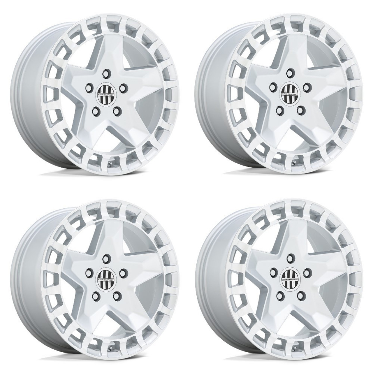 Set 4 Victor Equipment Alpen 17x8 5x130 Gloss White Wheels 17" 20mm Rims