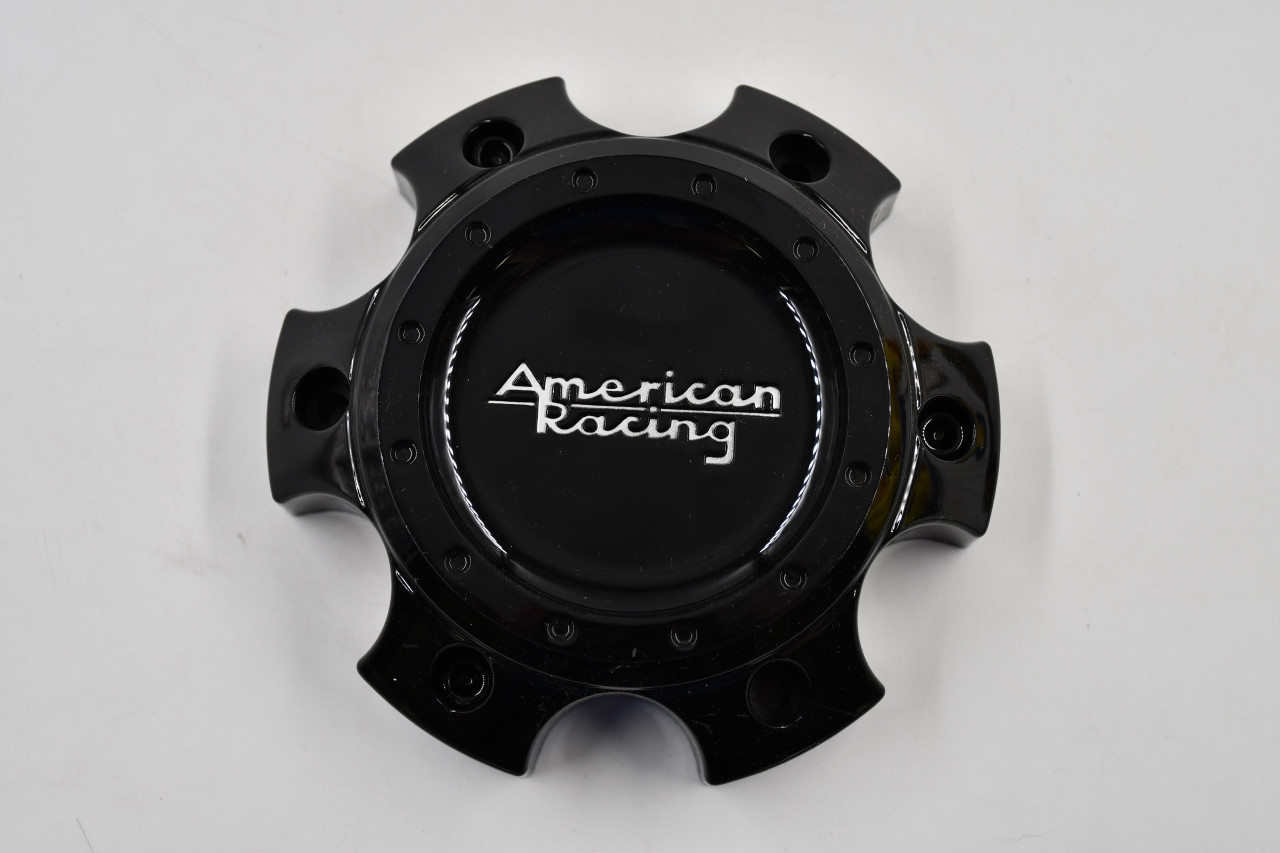 American Racing Gloss Black w/ Silver Logo Wheel Center Cap Hub