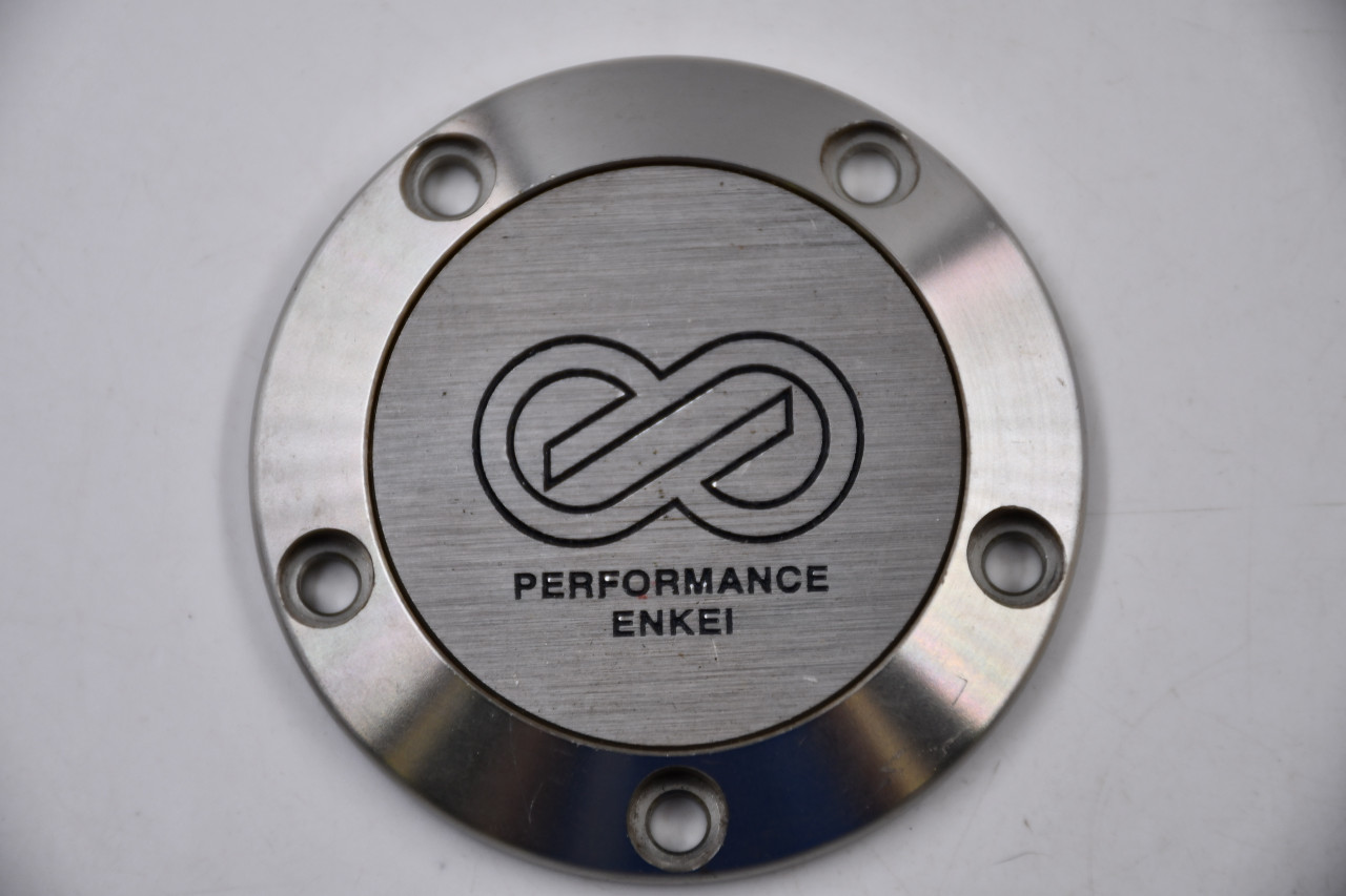 Preformance Enkei Brushed Aluminum w/ Black Logo Wheel Center Cap Hub Cap ENKEI/2.5 2.5" Ornament