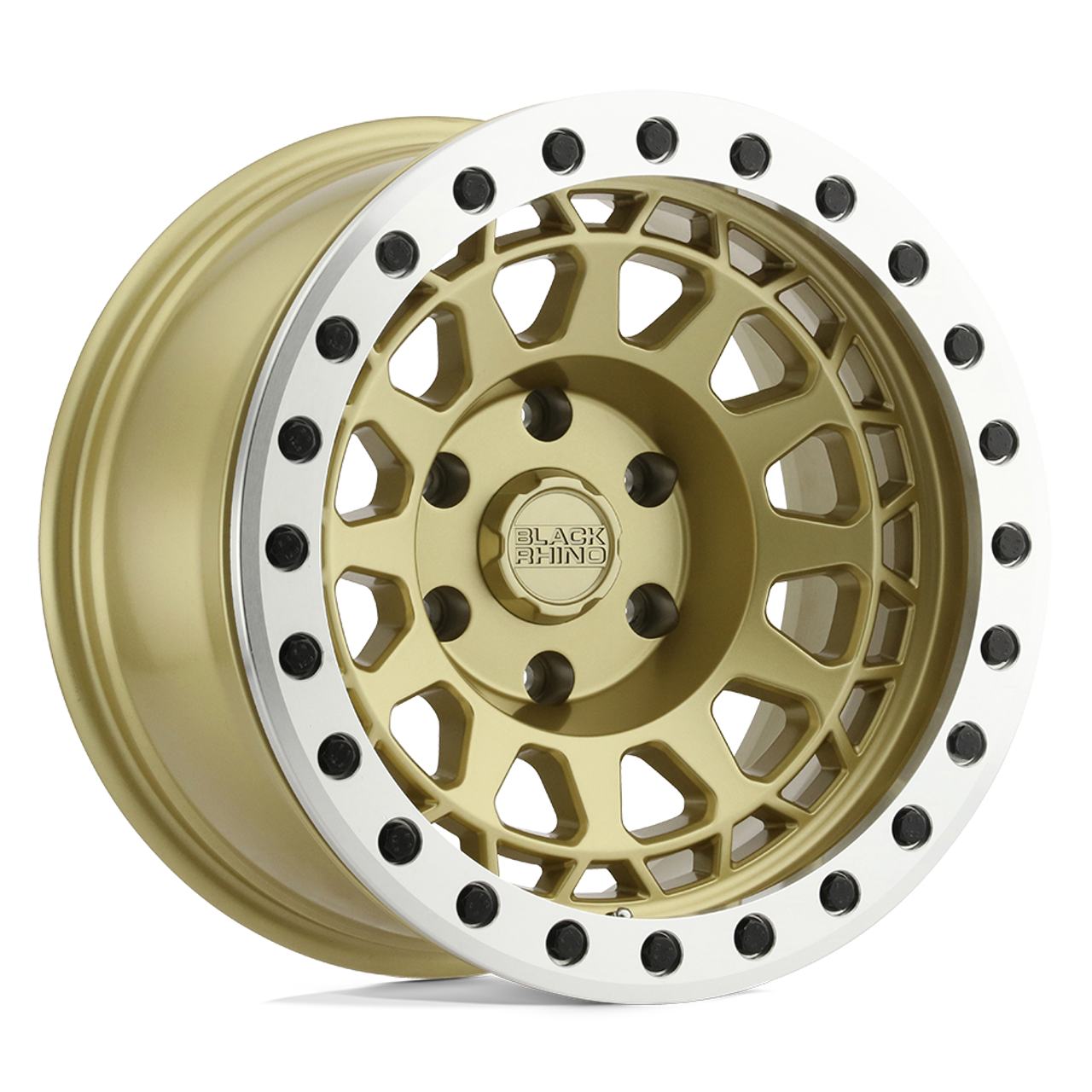 Set 4 Black Rhino PRimsm Beadlock 17x8.5 5x5 Gold Machined Ring Wheels 17" -38mm