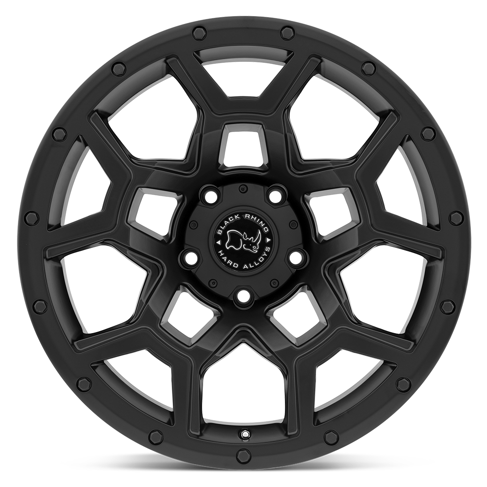 Set 4 Black Rhino Overland 17x9.5 5x5 Matte Black Wheels 17" -18mm Lifted Rims