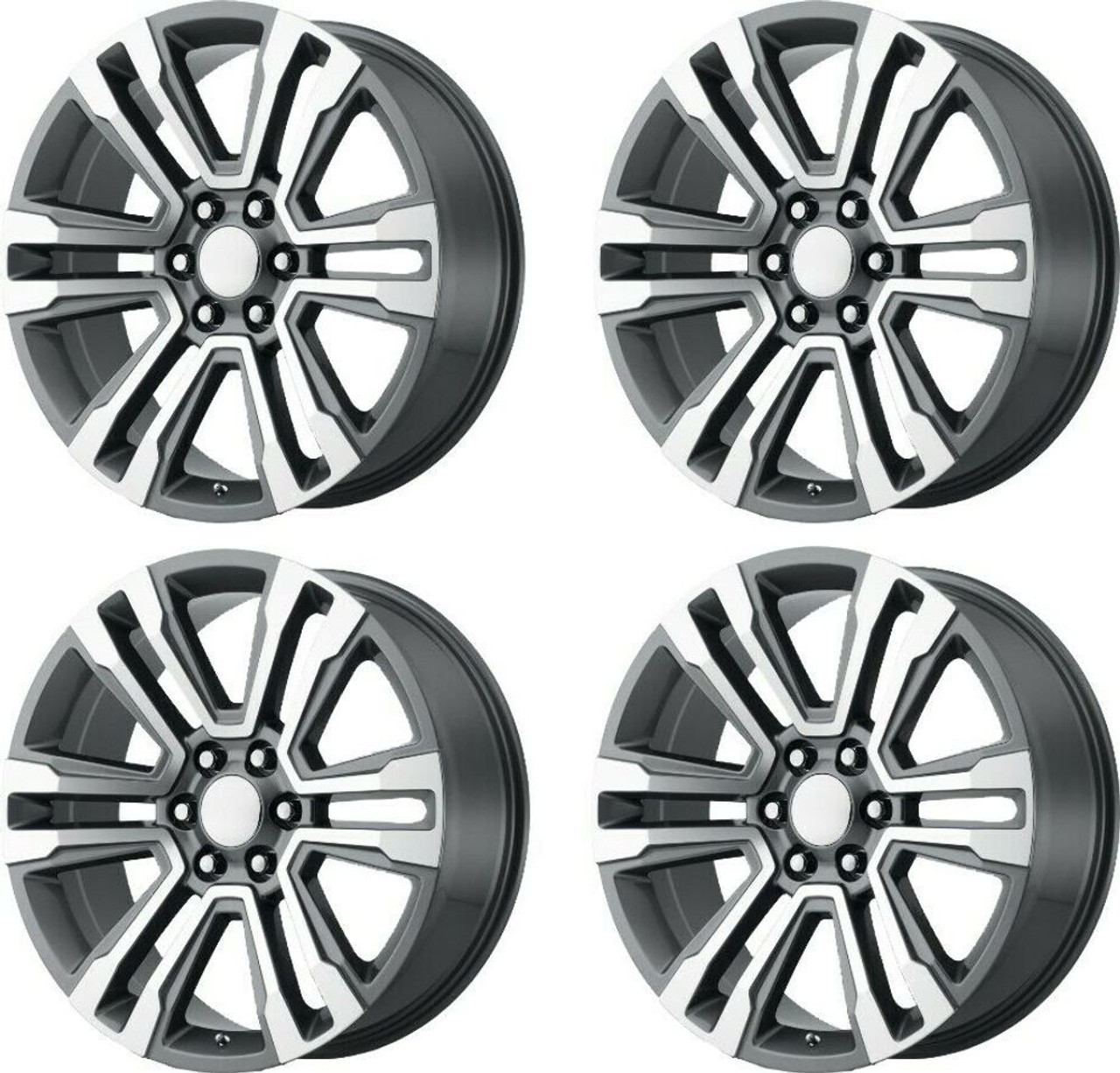 Set 4 Performance Replicas PR182 20x9 6x5.5 Gunmetal Machined Wheels 20" 24mm