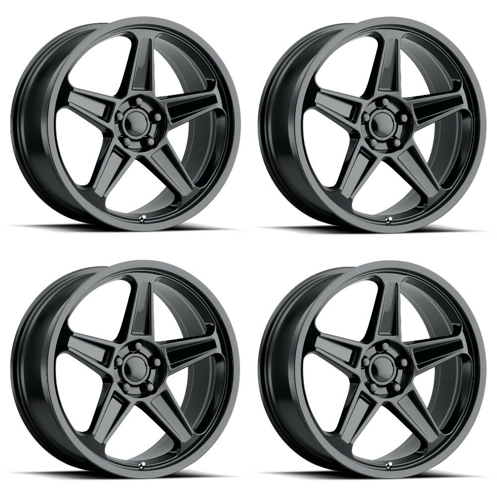 Set 4 Performance Replicas PR186 20x10.5 5x115 Gloss Black Wheels 20" 25mm Rims