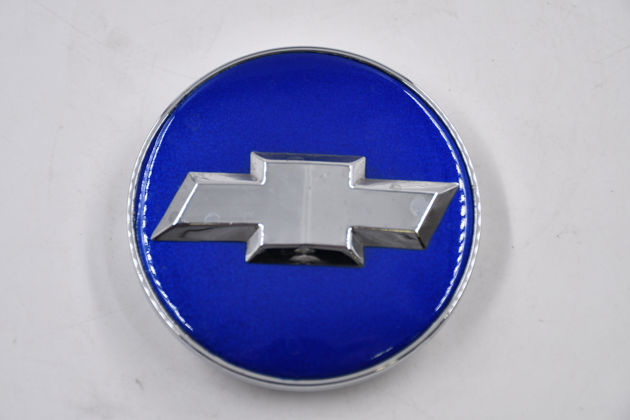 Replica Chrome w/ Blue & Chrome Logo Wheel Center Cap Hub Cap 141-NEW-CAP(CHEV) 3.5" Replica Fits Chevrolet