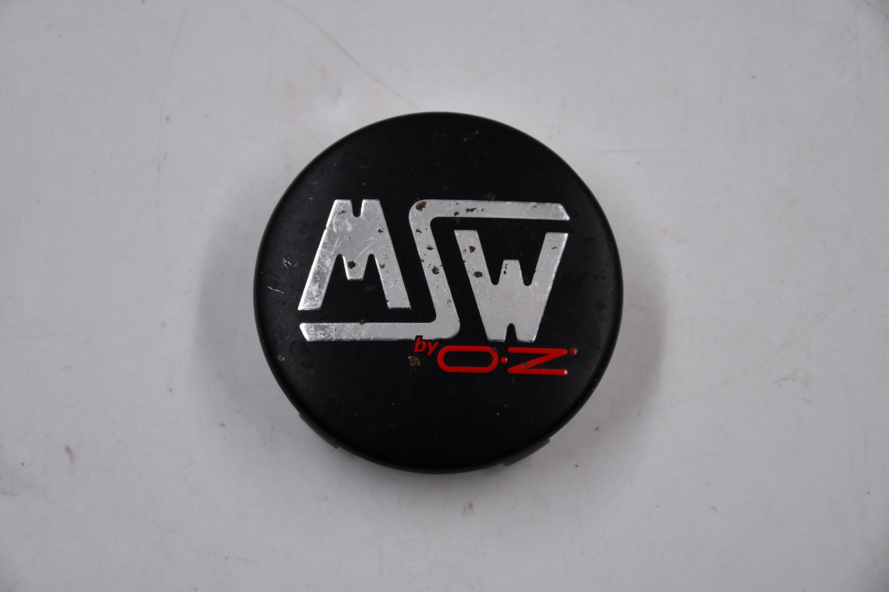 MSW by OZ Black w/ Chrome & Red Logo Wheel Center Cap Hub Cap XC565BW(red) 2.25" Snap In