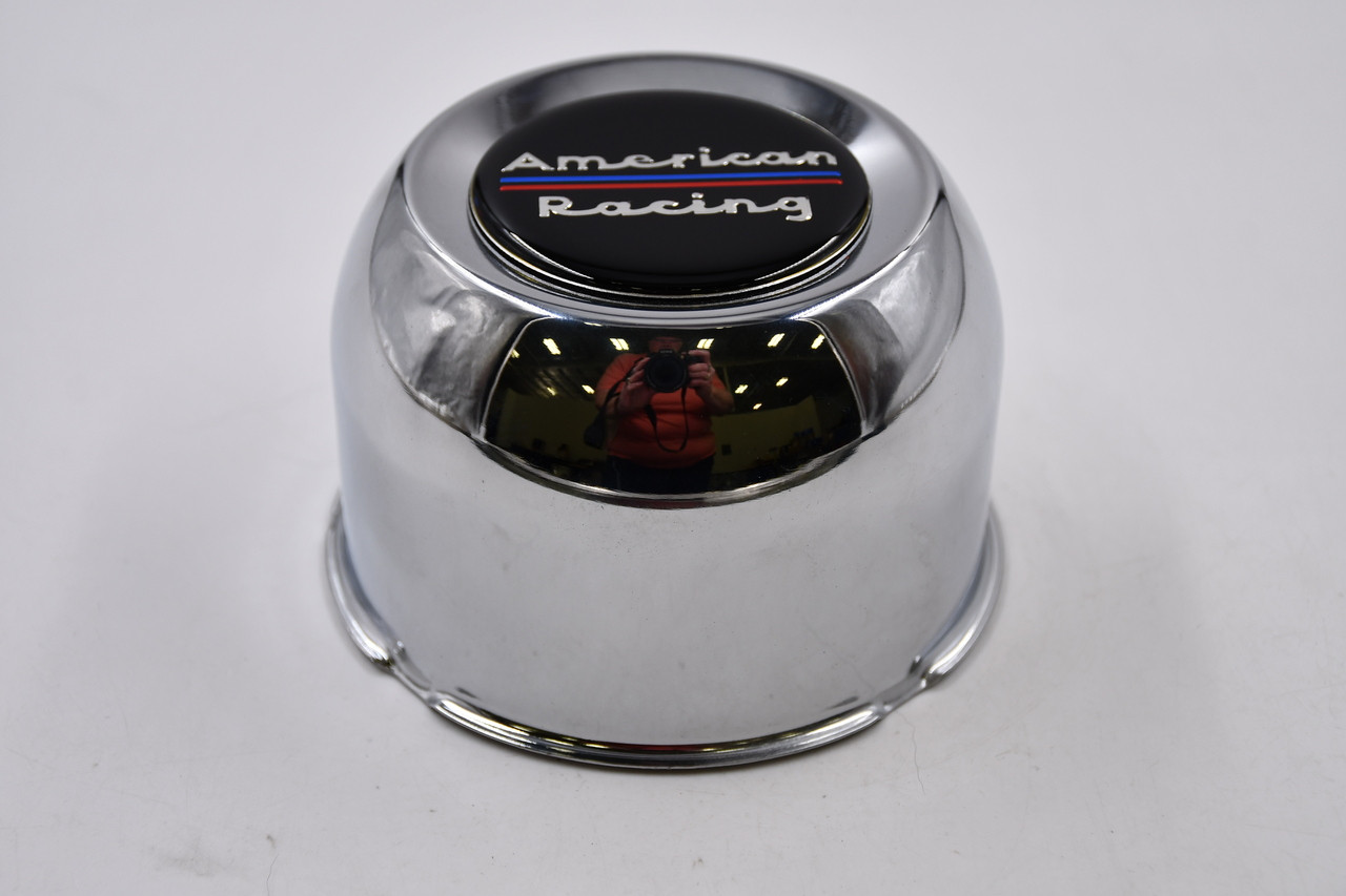 American Racing Chrome w/ Black, Chrome, Red, Blue Inset Wheel Center Cap Hub Cap 1425092A 4.5" Short Push Thru