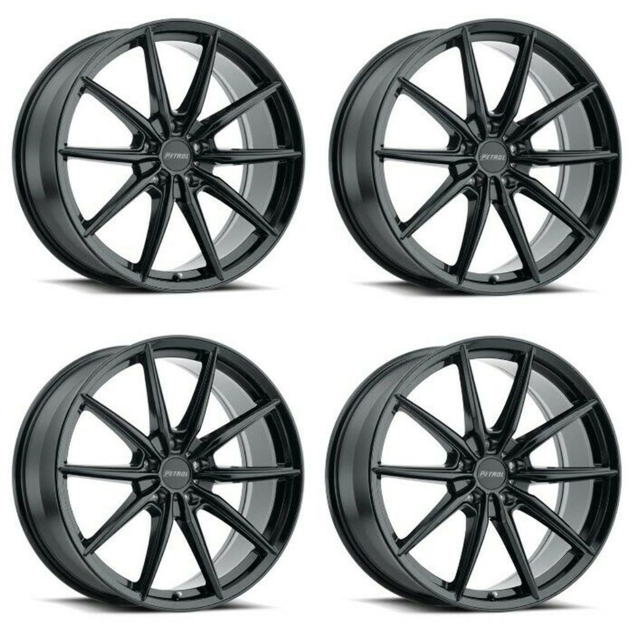 Set 4 Petrol P4B 18x8 5x4.5 Gloss Black Wheels 18" 40mm Rims