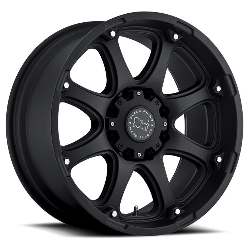 Set 4 18" Black Rhino Glamis 18x9 8x6.5 Matte Black Wheels -12mm Lifted Rims