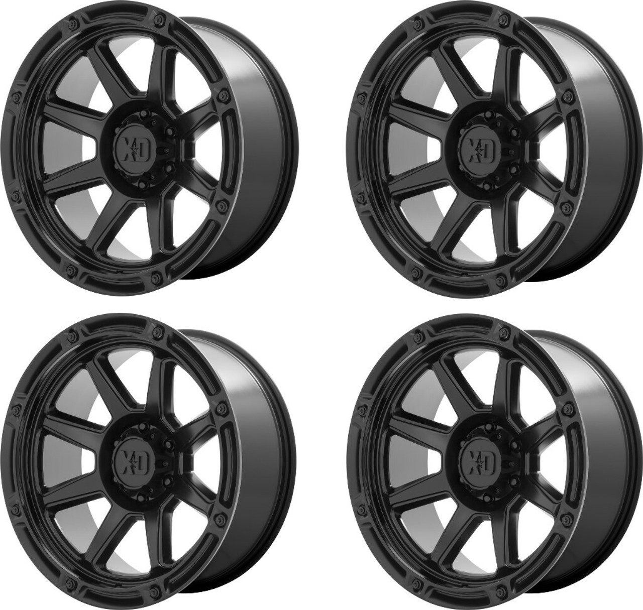 Set 4 XD XD863 20x9 6x5.5 Satin Black Wheels 20" 18mm Rims