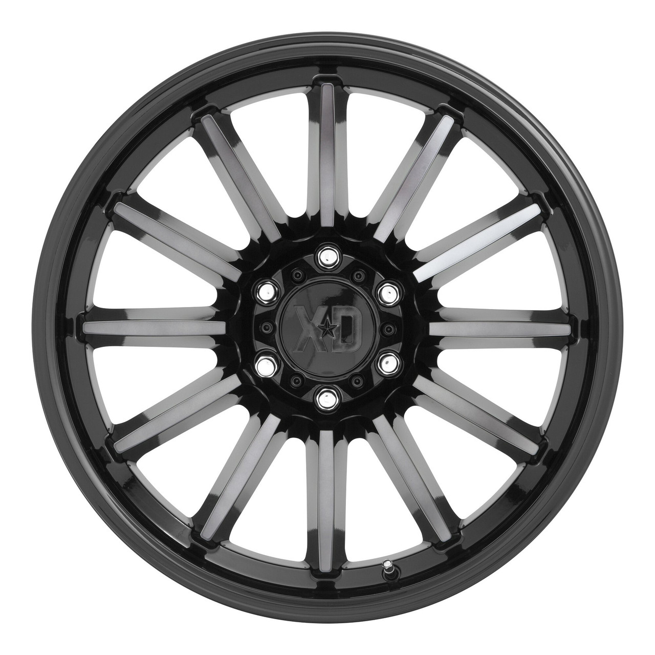 Set 4 XD XD855 Luxe 17x9 6x120 Black Machined With Gray Tint Wheels 17" 18mm